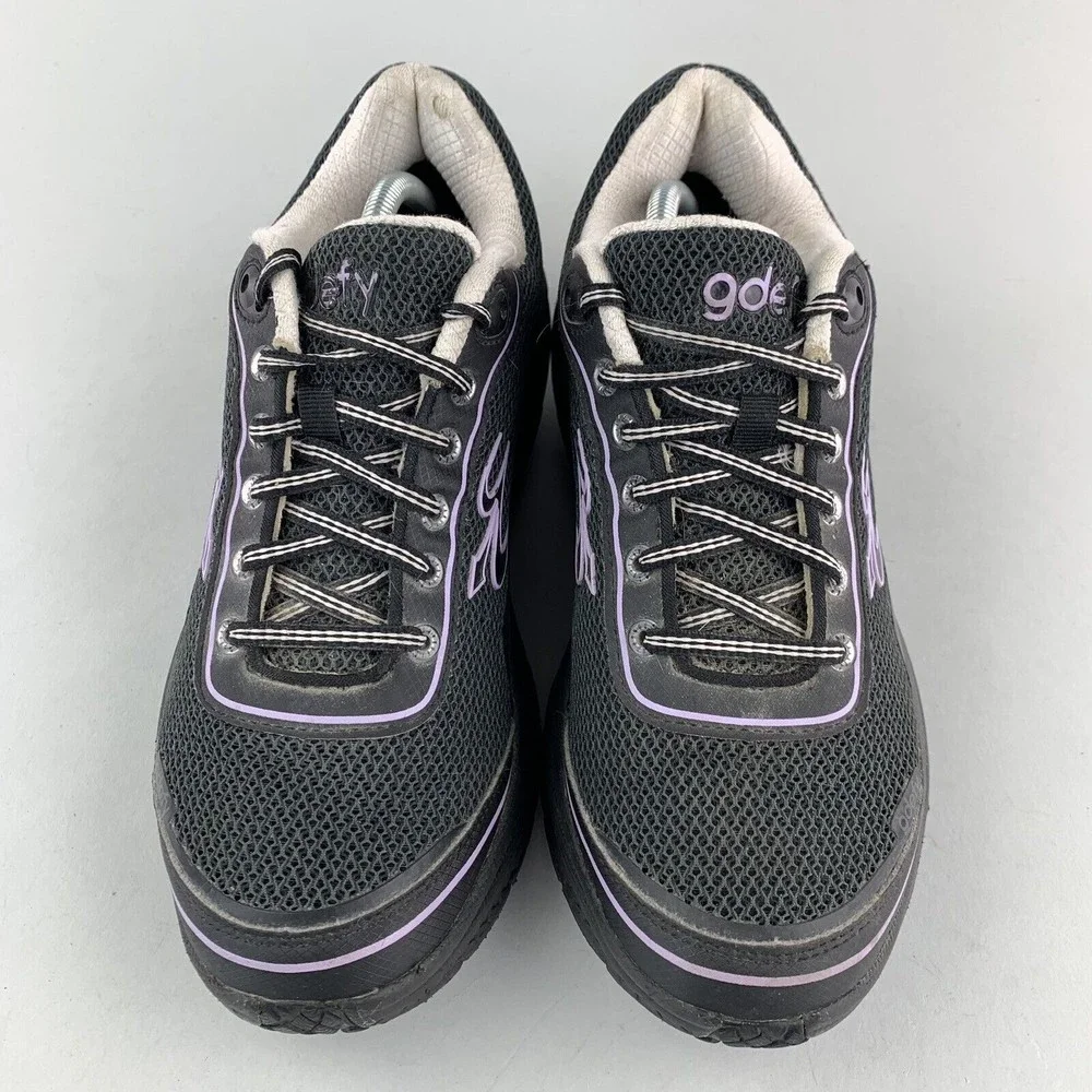 Gdefy Gravity Defyer Mighty Walk Womens Sz 9.5 Black Verso Shock Athletic Shoes